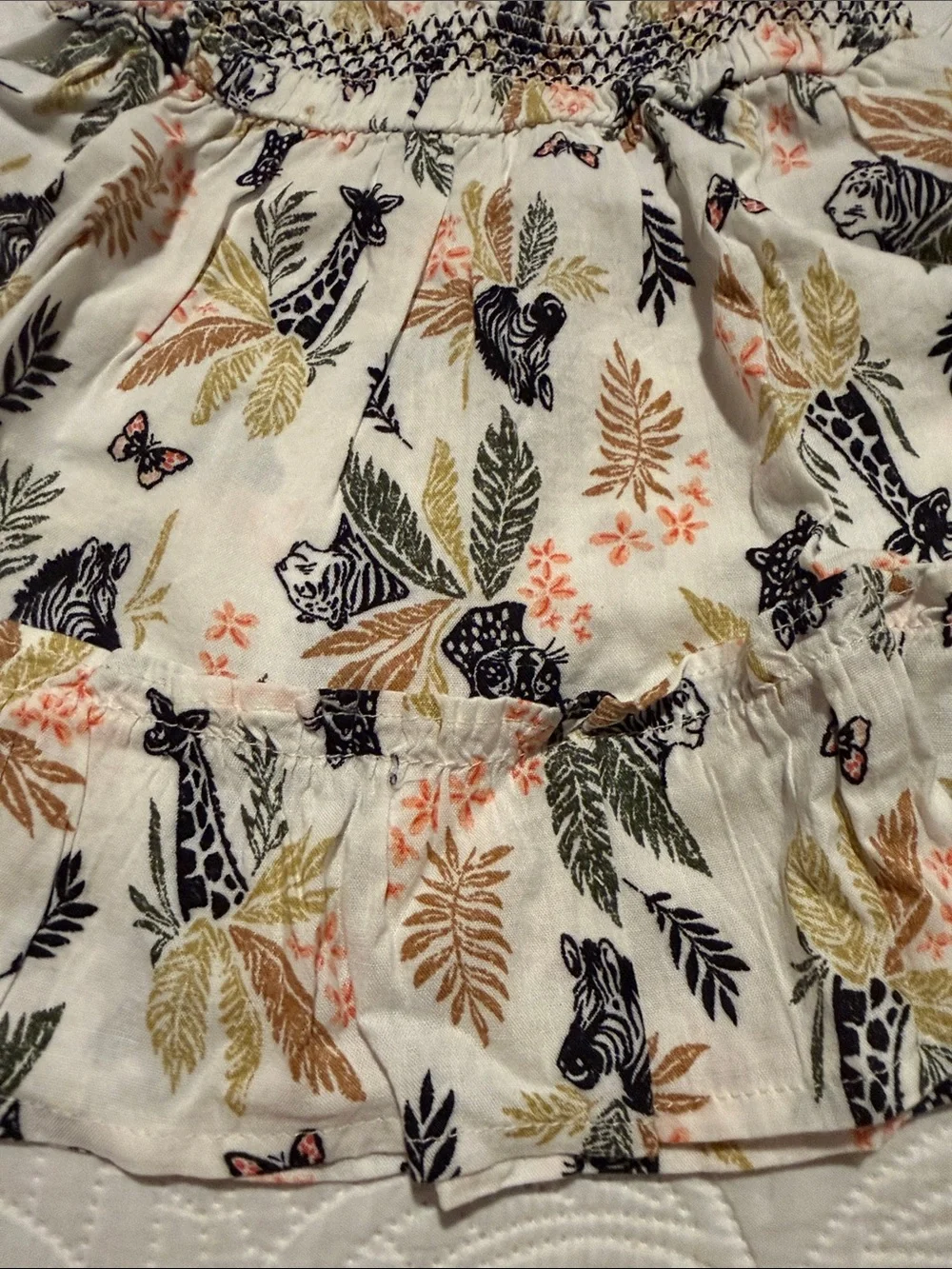 Old Navy White Tropical Animal-Print Girls Sundress Top